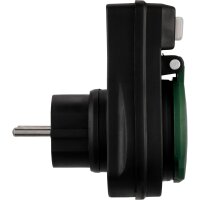 REV Adapter mit Schalter IP44 schwarz-grün