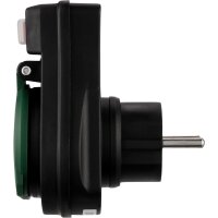 REV Adapter mit Schalter IP44 schwarz-grün
