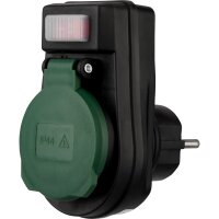 REV Adapter mit Schalter IP44 schwarz-grün