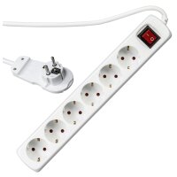 REV Steckdosenleiste 2m 6fach Flachstecker mit Schalter,...