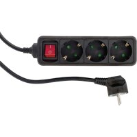 REV Tischsteckdose 3-fach 1,4 m schwarz mit Schalter