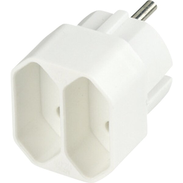 REV Euro-Doppelstecker weiß