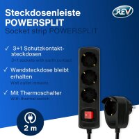 REV Steckdosenleiste 3+1-fach 2m + Schalter schwarz...