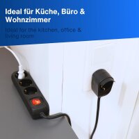 REV Steckdosenleiste 3+1-fach 2m + Schalter schwarz Powersplit