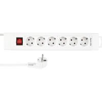 REV Steckdosenleiste 6-fach 2,4m Supraline m. Schalter weiß