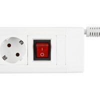 REV Steckdosenleiste 6-fach 2,4m Supraline m. Schalter weiß