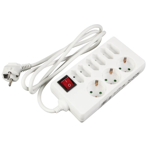 REV Tischsteckdose 9-fach 1,4 m mit Schalter weiß