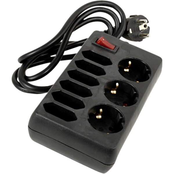 REV Tischsteckdose 9-fach 1,4 m mit Schalter schwarz