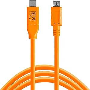 Tether Tools USB-C zu 2.0 Micro- B 5-Pin 4,60m orange