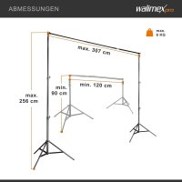walimex TELESKOP Hintergrundsystem, 120-307cm