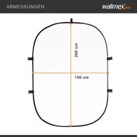 walimex pro Falthintergrund 150x200cm schwarz/weiß PE