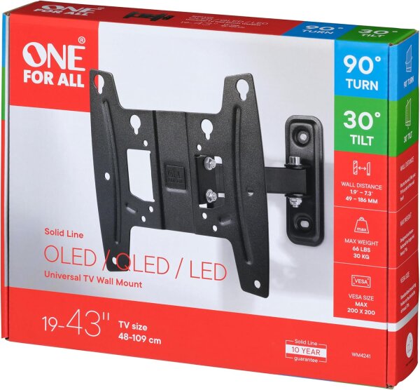 One for All TV Wandhalterung 42 Solid Turn 90
