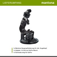 mantona Saugnapfhalterung XL 1/4Zoll + GoPro Mount