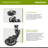mantona Saugnapfhalterung XL 1/4Zoll + GoPro Mount