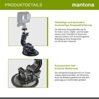 mantona Saugnapfhalterung XL 1/4Zoll + GoPro Mount