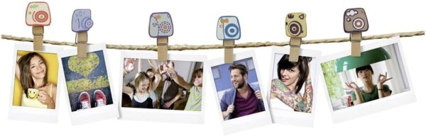 Fujifilm Instax Design Clips 10er Set Motiv Herz mit Magnet
