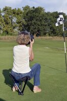 Walkstool - Modell Comfort - Schwarz und Silber - 3-Beiniger Klapphocker aus Aluminium - Sitzhöhe 65 cm - Klapphocker Faltbar, Belastbar mit 250 kg - Hergestellt in Schweden