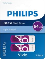 Philips USB 2.0 2-Pack      64GB Vivid Edition Magic Purple