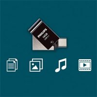 Philips 2 in 1 OTG          16GB USB 3.1 + USB C Midnight Black
