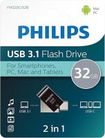 Philips 2 in 1 OTG          32GB USB 3.1 + USB C Midnight...