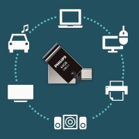 Philips 2 in 1 OTG          64GB USB 3.1 + USB C Midnight Black