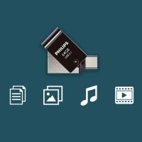 Philips 2 in 1 OTG          64GB USB 3.1 + USB C Midnight Black