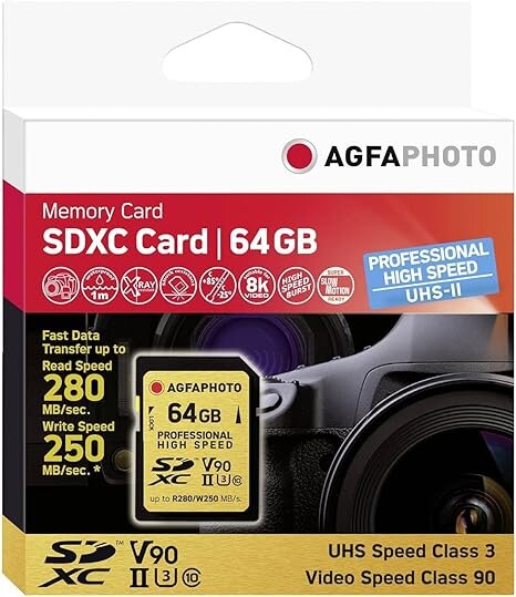AgfaPhoto SDXC UHS II       64GB Professional High Speed U3 V90