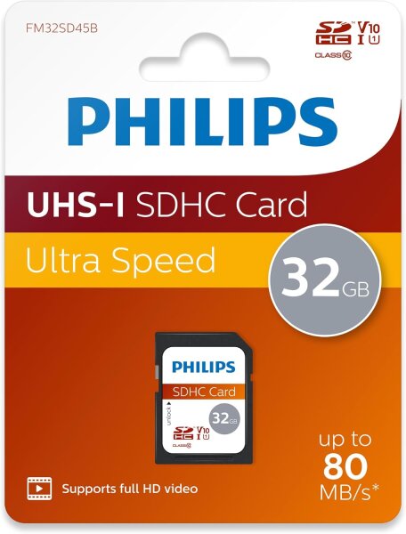 Philips SDHC Card           32GB Class 10 UHS-I U1