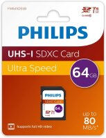 Philips SDXC Card           64GB Class 10 UHS-I U1