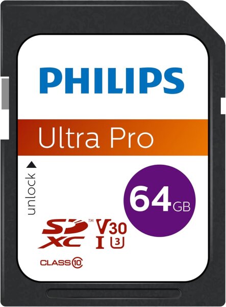 Philips SDXC Card           64GB Class 10 UHS-I U3 V30 A1