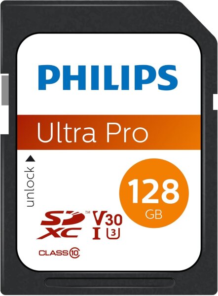Philips SDXC Card          128GB Class 10 UHS-I U3 V30 A1