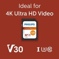 Philips SDXC Card          128GB Class 10 UHS-I U3 V30 A1