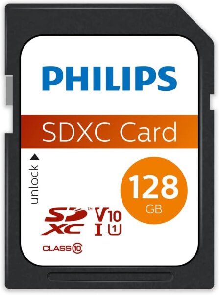 Philips SDXC Card          128GB Class 10 UHS-I U1