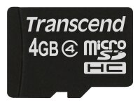 Transcend TS4GUSDC4 Micro SDHC 4GB Class 4 Speicherkarte...