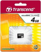 Transcend TS4GUSDC4 Micro SDHC 4GB Class 4 Speicherkarte...