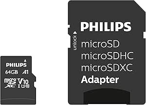Philips MicroSDXC Card      64GB Class 10 UHS-I U1 incl. Adapter