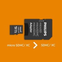 Philips MicroSDXC Card     128GB Class 10 UHS-I U1 incl. Adapter