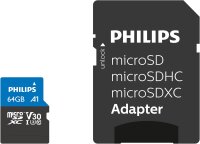 Philips MicroSDXC Card      64GB Class 10 UHS-I U3 incl....