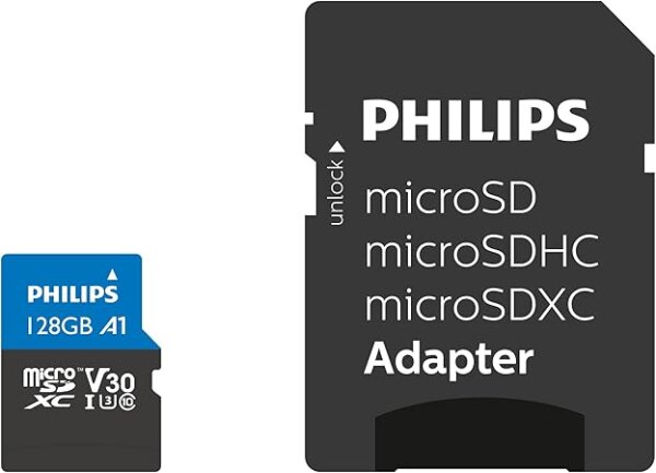 Philips MicroSDXC Card     128GB Class 10 UHS-I U3 incl. Adapter