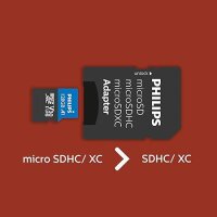 Philips MicroSDXC Card     128GB Class 10 UHS-I U3 incl. Adapter