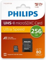 Philips MicroSDXC Card     256GB Class 10 UHS-I U1 incl....