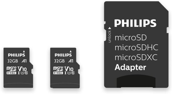 Philips MicroSDHC 2-Pack    32GB Class 10 UHS-I U1 incl. Adapter