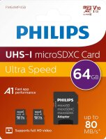 Philips MicroSDXC 2-Pack    64GB Class 10 UHS-I U1 incl....