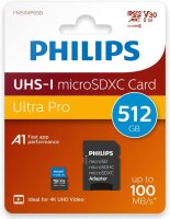 Philips MicroSDXC Card     512GB Class 10 UHS-I U3 incl....