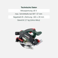 Metabo KS 18 LTX 57 BL Akku-Handkreissäge