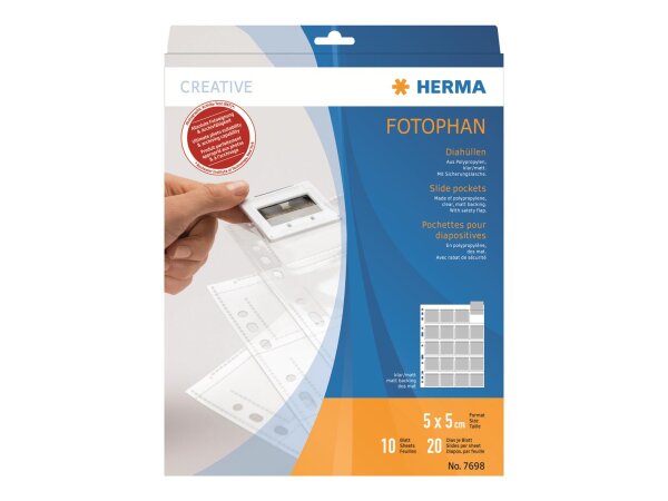 HERMA Diahüllen für Kleinbild-Dias  10 Hüllen klar/matt