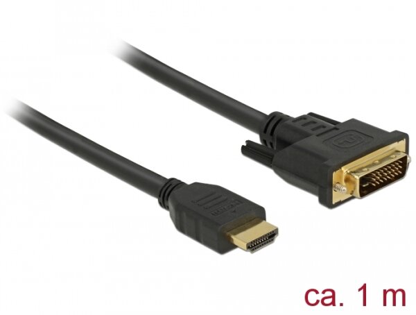 Delock Kabel DVI 24+1 Stecker > HDMI-A Stecker 1,0 m