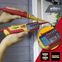 Wiha Spannungs- und Durchgangsprüfer 0,5 - 1.000 V AC, CAT IV inkl. 2x AAA-Batterien I Photovoltaik-tauglich I LED-Anzeige (45217)