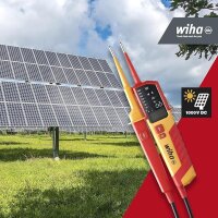 Wiha Spannungs- und Durchgangsprüfer 0,5 - 1.000 V AC, CAT IV inkl. 2x AAA-Batterien I Photovoltaik-tauglich I LED-Anzeige (45217)