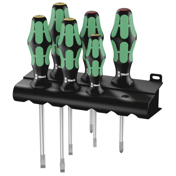 Wera Schraubendrehersatz Plus Lasertip + Rack 6-teilig 334/6